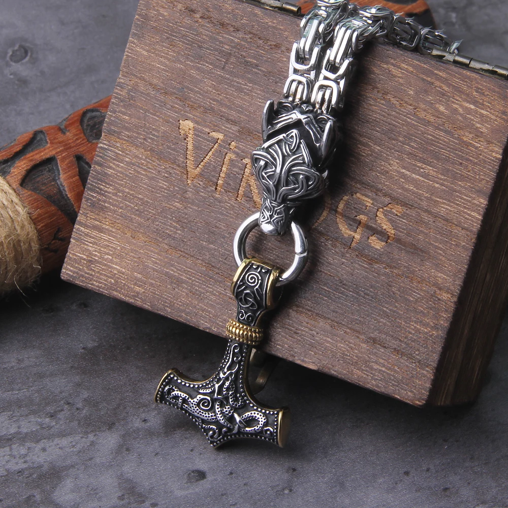 Celtic Wolf Necklaces Viking Vegvisir Amulet Hammer Pendant Norse Runes Anchor Stainless Steel King Chain Jewelry Celtic Wolf Necklaces Viking Vegvisir Amulet Hammer Pendant Norse Runes Anchor Stainless Steel King Chain Jewelry