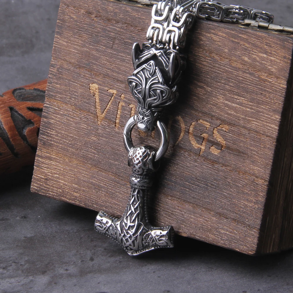 Celtic Wolf Necklaces Viking Vegvisir Amulet Hammer Pendant Norse Runes Anchor Stainless Steel King Chain Jewelry Celtic Wolf Necklaces Viking Vegvisir Amulet Hammer Pendant Norse Runes Anchor Stainless Steel King Chain Jewelry