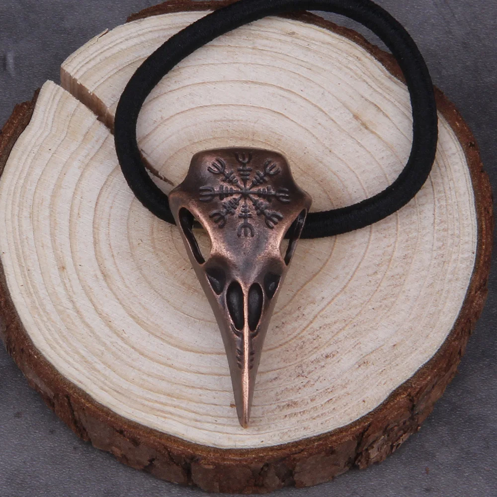 Norse Vikings Accessories Crystal Raven Head Black Elastic Hair Rubber Bands Viking Hair Rope Women Fashion Head Jewelry Norse Vikings Accessories Crystal Raven Head Black Elastic Hair Rubber Bands Viking Hair Rope Women Fashion Head Jewelry