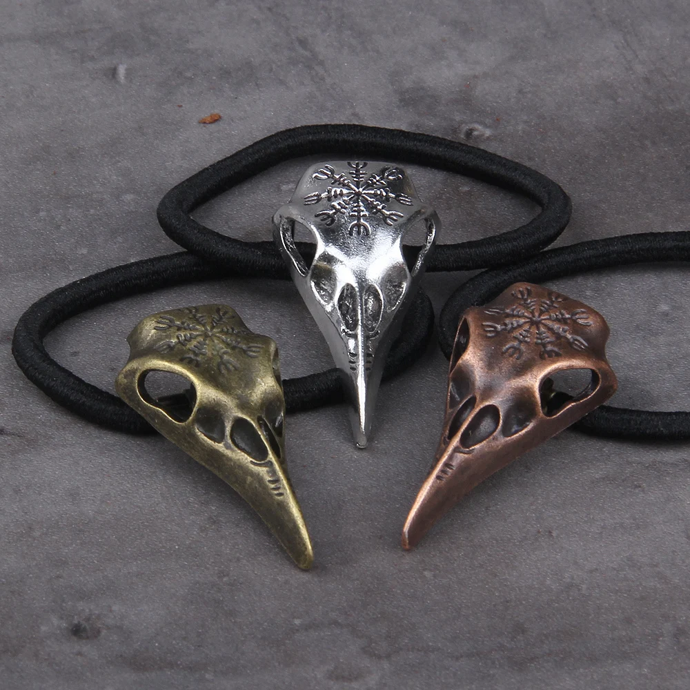 Norse Vikings Accessories Crystal Raven Head Black Elastic Hair Rubber Bands Viking Hair Rope Women Fashion Head Jewelry Norse Vikings Accessories Crystal Raven Head Black Elastic Hair Rubber Bands Viking Hair Rope Women Fashion Head Jewelry