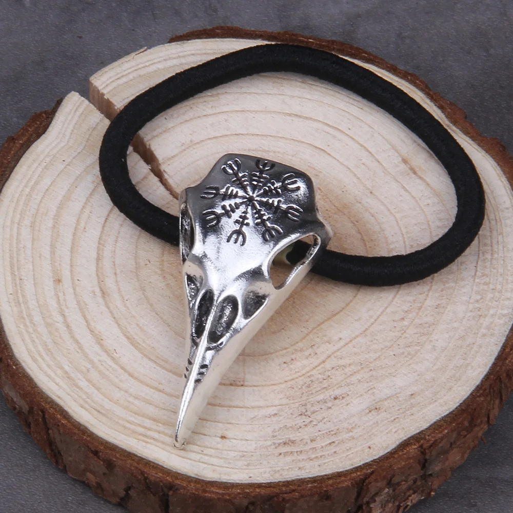 Norse Vikings Accessories Crystal Raven Head Black Elastic Hair Rubber Bands Viking Hair Rope Women Fashion Head Jewelry Norse Vikings Accessories Crystal Raven Head Black Elastic Hair Rubber Bands Viking Hair Rope Women Fashion Head Jewelry