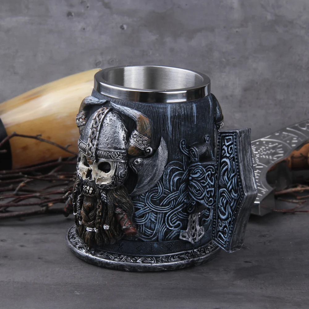 Danegeld Tankard Mug With Stainless Steel Insert Resin Skull Viking Coffee Beer Mugs Cup BEST Birthday Gift 600ml Danegeld Tankard Mug With Stainless Steel Insert Resin Skull Viking Coffee Beer Mugs Cup BEST Birthday Gift 600ml