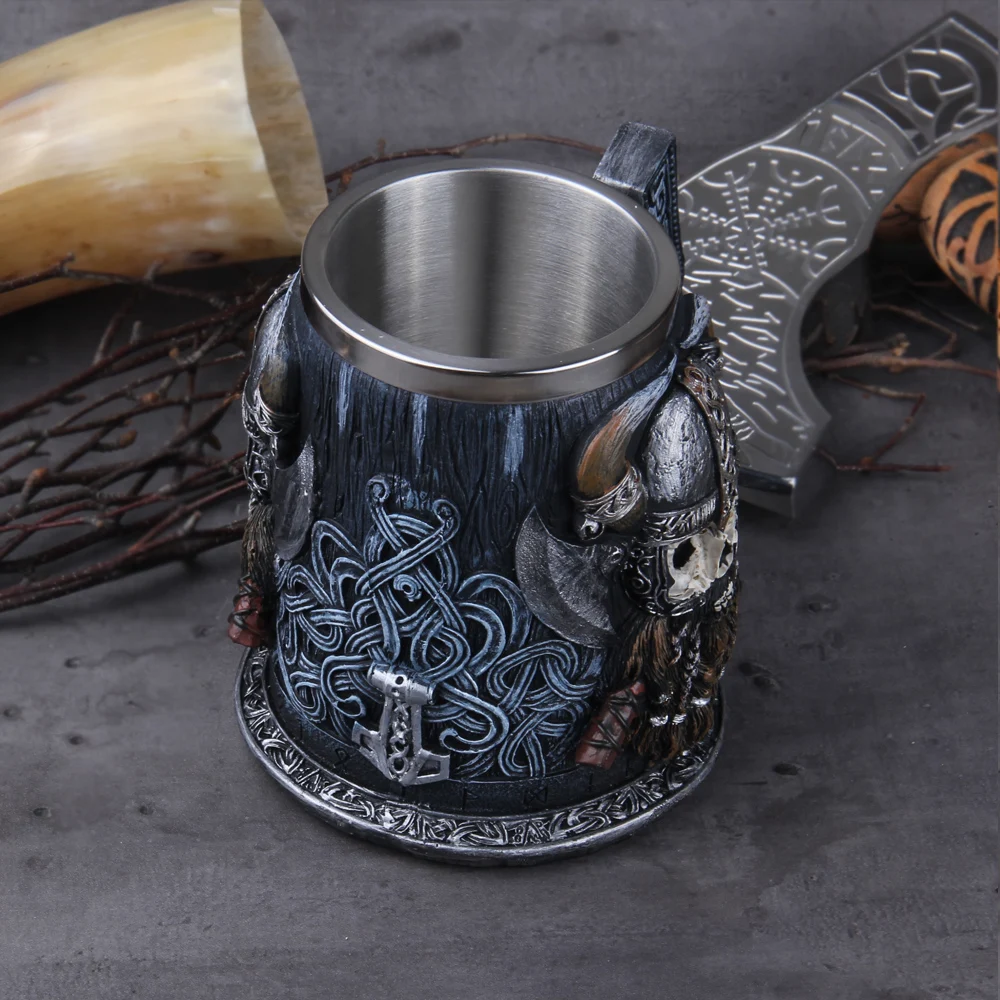 Danegeld Tankard Mug With Stainless Steel Insert Resin Skull Viking Coffee Beer Mugs Cup BEST Birthday Gift 600ml Danegeld Tankard Mug With Stainless Steel Insert Resin Skull Viking Coffee Beer Mugs Cup BEST Birthday Gift 600ml
