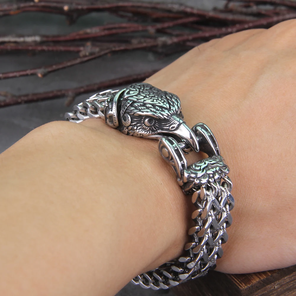 Never Fade Rock Viking Wolf Bracelet Men's Stainless Steel Mesh Chain Can Open Wolf Mouth Punk Bracelets Biker Jewelry Never Fade Rock Viking Wolf Bracelet Men's Stainless Steel Mesh Chain Can Open Wolf Mouth Punk Bracelets Biker Jewelry
