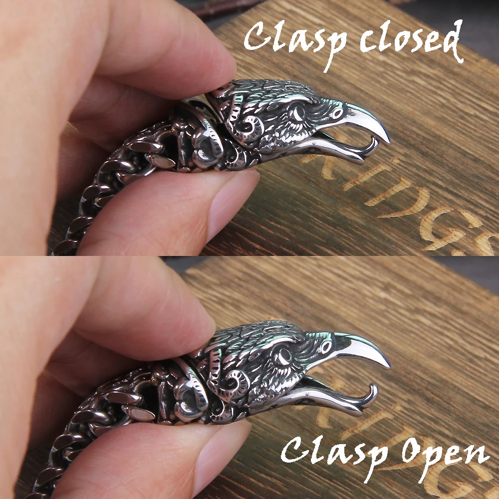Never Fade Rock Viking Wolf Bracelet Men's Stainless Steel Mesh Chain Can Open Wolf Mouth Punk Bracelets Biker Jewelry Never Fade Rock Viking Wolf Bracelet Men's Stainless Steel Mesh Chain Can Open Wolf Mouth Punk Bracelets Biker Jewelry
