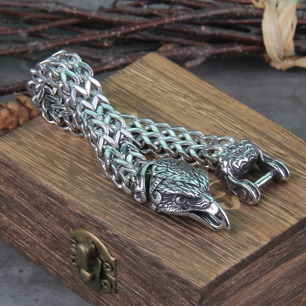 Never Fade Rock Viking Wolf Bracelet Men's Stainless Steel Mesh Chain Can Open Wolf Mouth Punk Bracelets Biker Jewelry Never Fade Rock Viking Wolf Bracelet Men's Stainless Steel Mesh Chain Can Open Wolf Mouth Punk Bracelets Biker Jewelry