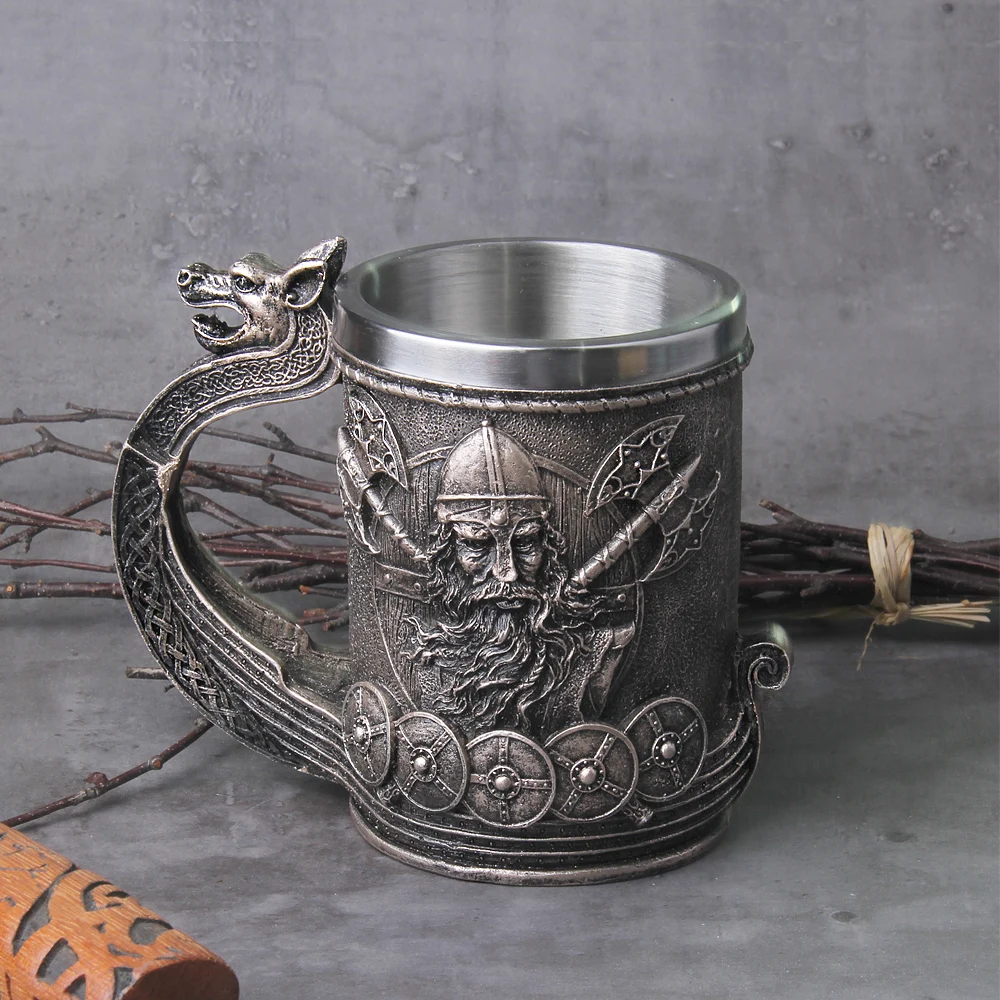 Viking Wood Style Beer Mug Simulation Viking Ship Dragon Drakkar Tankard Mug Nordic Beer Cup Large Size Viking Wood Style Beer Mug Simulation Viking Ship Dragon Drakkar Tankard Mug Nordic Beer Cup Large Size