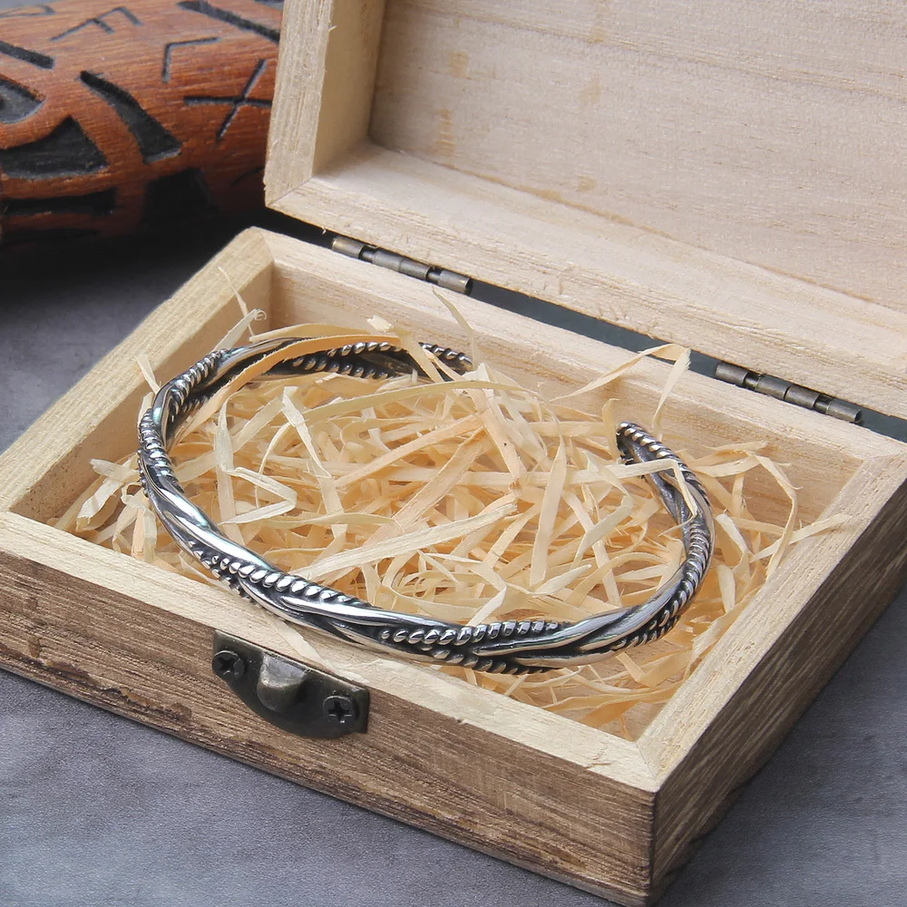 Vintage Silver Color Open Cuff Bracelet for Men, Nordic Viking Bangle, Unique Twisted Woven Wristband, Jewelry Gift, Trendy Vintage Silver Color Open Cuff Bracelet for Men, Nordic Viking Bangle, Unique Twisted Woven Wristband, Jewelry Gift, Trendy
