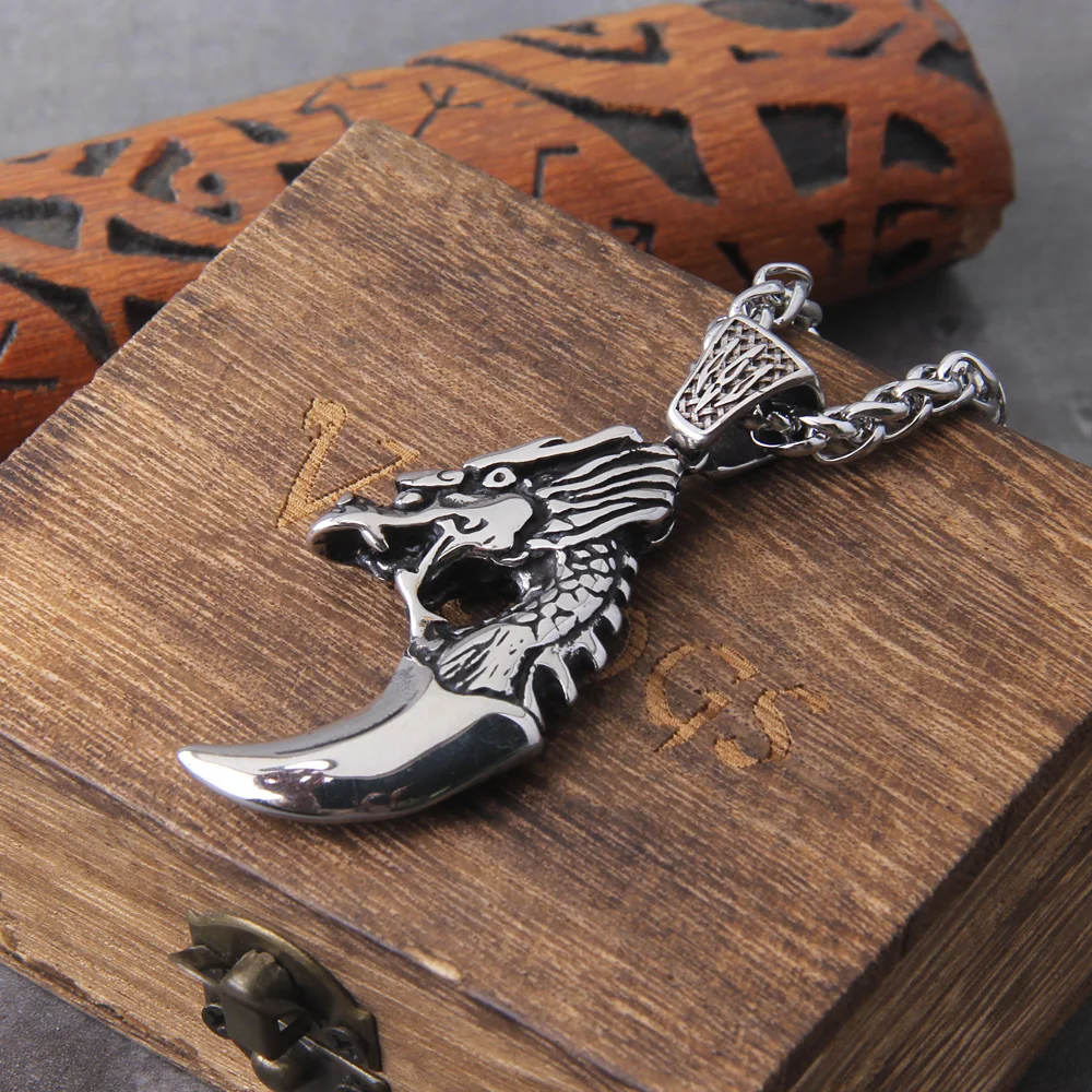 Dragon Claw Pendant Retro Ethnic Punk Beast Claw Necklace Personality Men's Bike Riding Party Leisure Jewelry Accessories