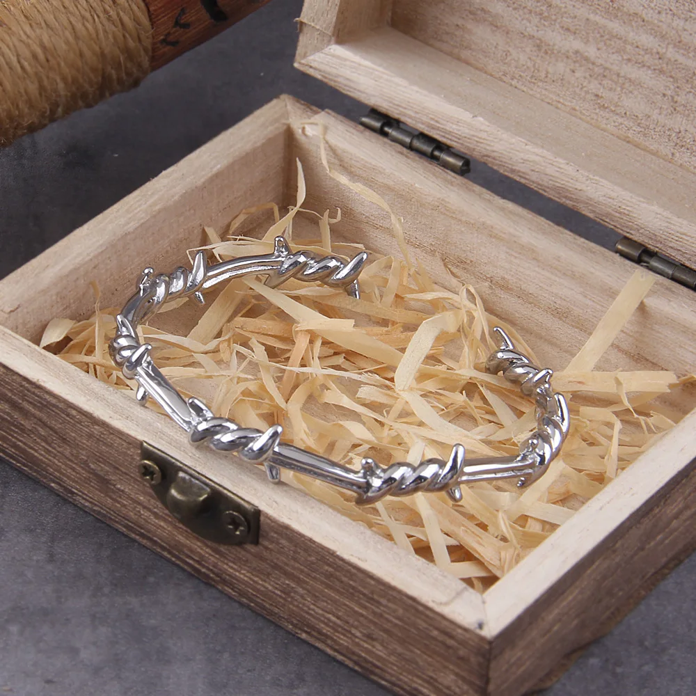 Fashion Vintage Twisted Knotted Twisted Thorn Opening Bracelet Stainless Steel Simple Design Trendy Party Jewelry Gift Wholesale Fashion Vintage Twisted Knotted Twisted Thorn Opening Bracelet Stainless Steel Simple Design Trendy Party Jewelry Gift Wholesale