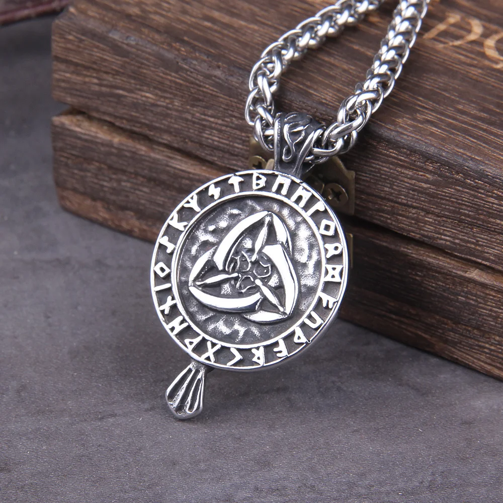 Celtic Knot Necklace Stainless Steel Viking Necklace with Odin Raven Pendant in Nordic Viking Style Packed in Wooden Box as Gift Celtic Knot Necklace Stainless Steel Viking Necklace with Odin Raven Pendant in Nordic Viking Style Packed in Wooden Box as Gift