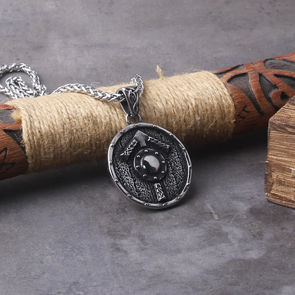 Celtic Knot Necklace Stainless Steel Viking Necklace with Odin Raven Pendant in Nordic Viking Style Packed in Wooden Box as Gift