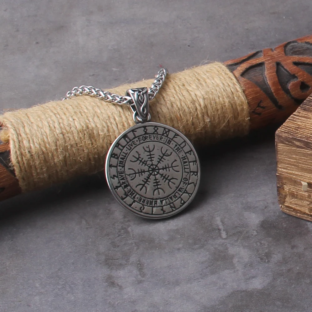 Celtic Knot Necklace Stainless Steel Viking Necklace with Odin Raven Pendant in Nordic Viking Style Packed in Wooden Box as Gift