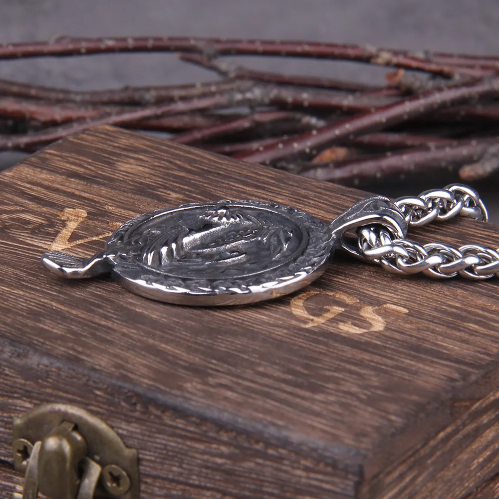 Celtic Knot Necklace Stainless Steel Viking Necklace with Odin Raven Pendant in Nordic Viking Style Packed in Wooden Box as Gift Celtic Knot Necklace Stainless Steel Viking Necklace with Odin Raven Pendant in Nordic Viking Style Packed in Wooden Box as Gift