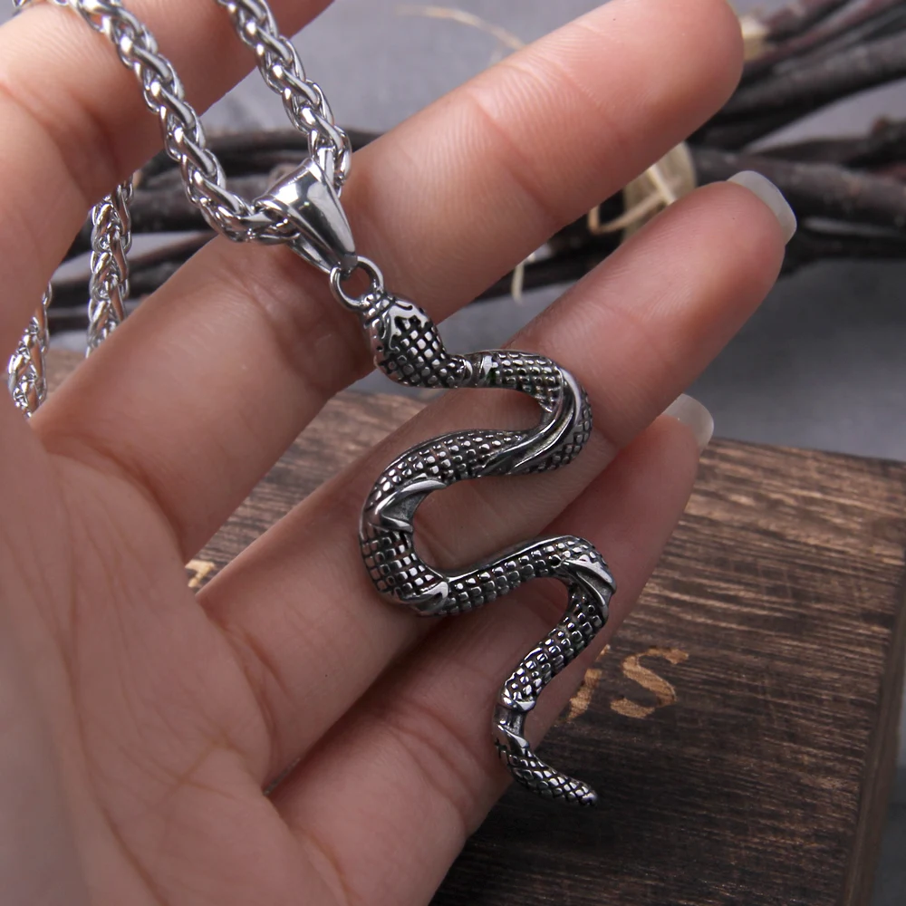 Viper School Snake Necklace for Women, Serpent Pendant, Amulet, Magic, Gothic, Pagan Jewelry