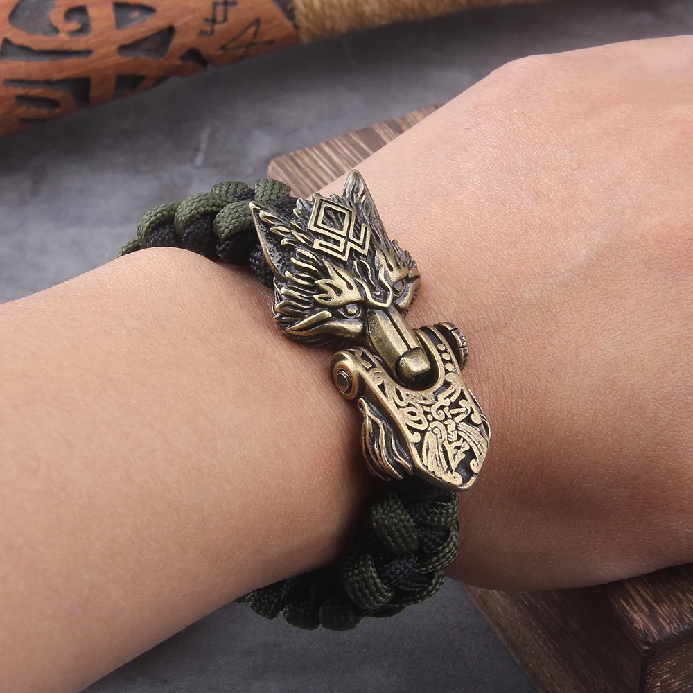 Never Fade Rock Viking Wolf Bracelet Men's handmade cord Wolf Bead Punk Bracelets Biker Jewelry Never Fade Rock Viking Wolf Bracelet Men's handmade cord Wolf Bead Punk Bracelets Biker Jewelry