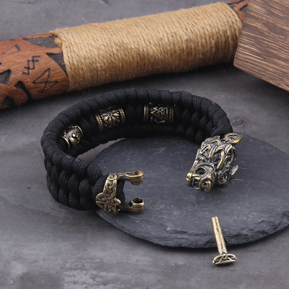 Never Fade Rock Viking Wolf Bracelet Men's handmade cord Wolf Bead Punk Bracelets Biker Jewelry Never Fade Rock Viking Wolf Bracelet Men's handmade cord Wolf Bead Punk Bracelets Biker Jewelry