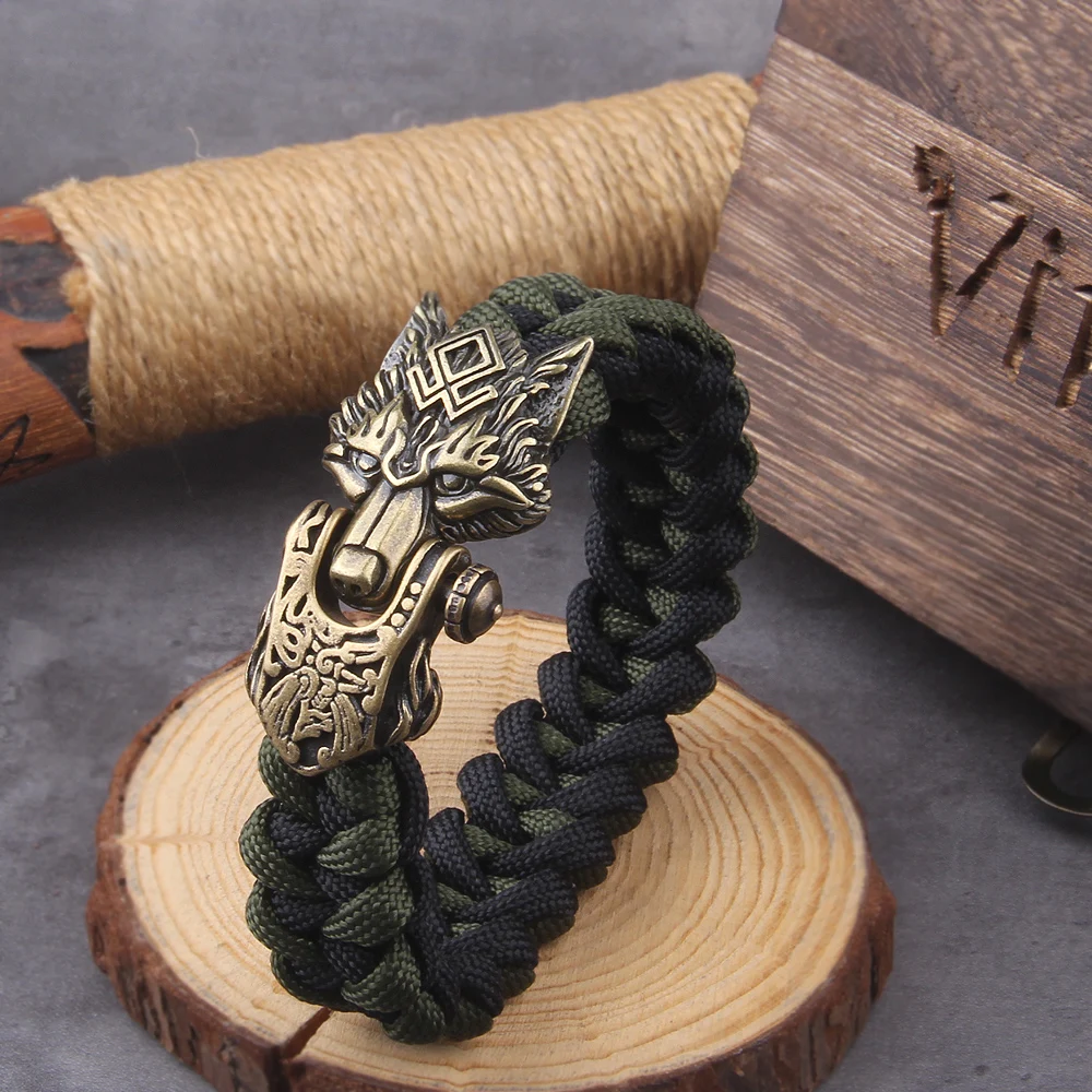 Never Fade Rock Viking Wolf Bracelet Men's handmade cord Wolf Bead Punk Bracelets Biker Jewelry Never Fade Rock Viking Wolf Bracelet Men's handmade cord Wolf Bead Punk Bracelets Biker Jewelry