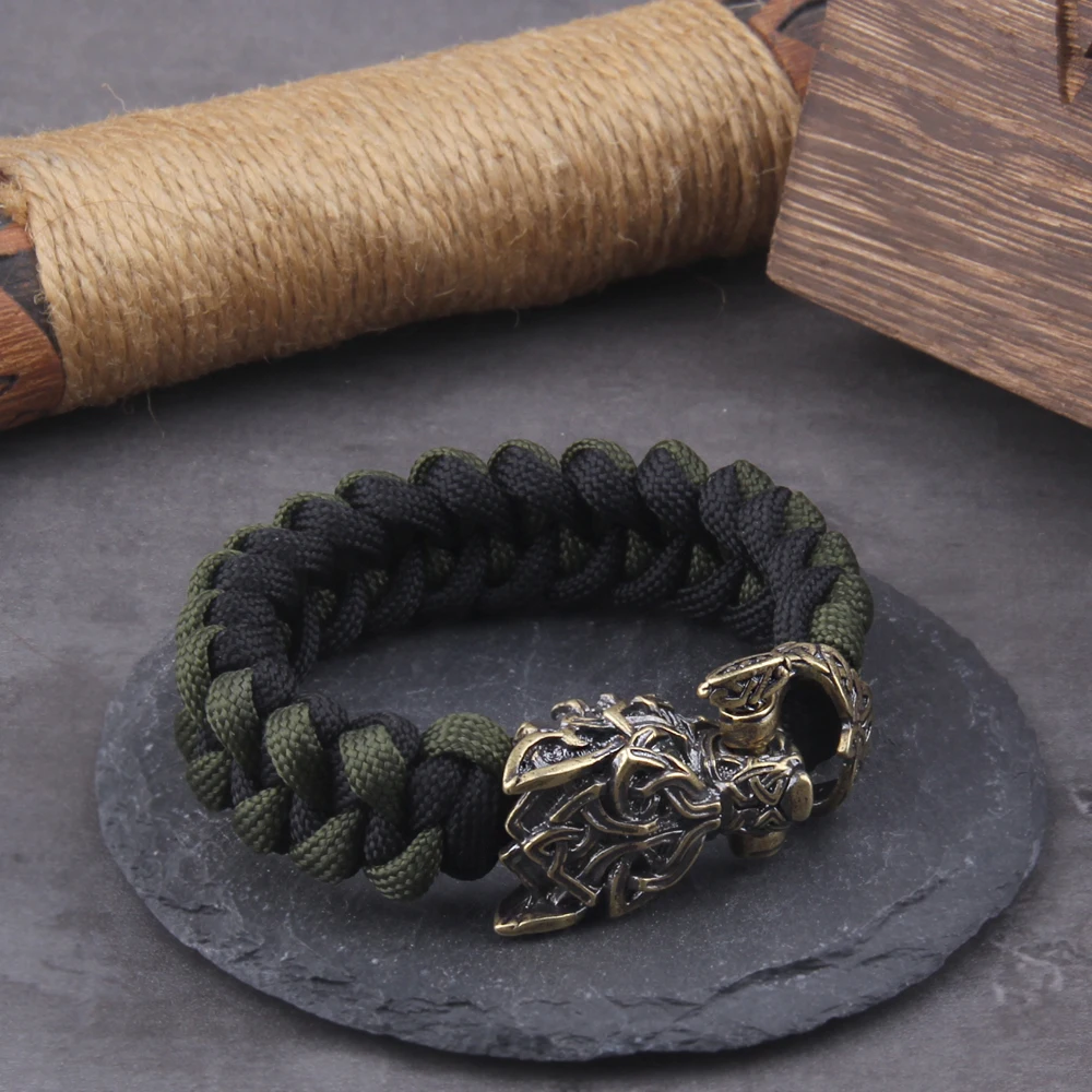 Never Fade Rock Viking Wolf Bracelet Men's handmade cord Wolf Bead Punk Bracelets Biker Jewelry Never Fade Rock Viking Wolf Bracelet Men's handmade cord Wolf Bead Punk Bracelets Biker Jewelry