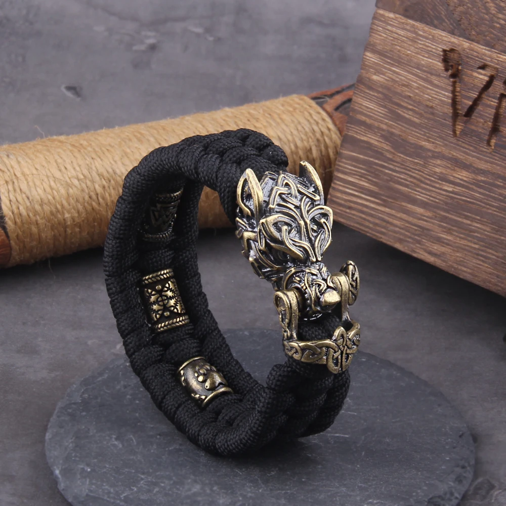 Never Fade Rock Viking Wolf Bracelet Men's handmade cord Wolf Bead Punk Bracelets Biker Jewelry Never Fade Rock Viking Wolf Bracelet Men's handmade cord Wolf Bead Punk Bracelets Biker Jewelry