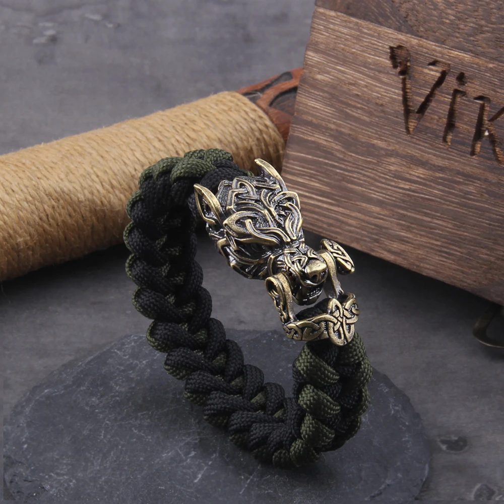 Never Fade Rock Viking Wolf Bracelet Men's handmade cord Wolf Bead Punk Bracelets Biker Jewelry Never Fade Rock Viking Wolf Bracelet Men's handmade cord Wolf Bead Punk Bracelets Biker Jewelry