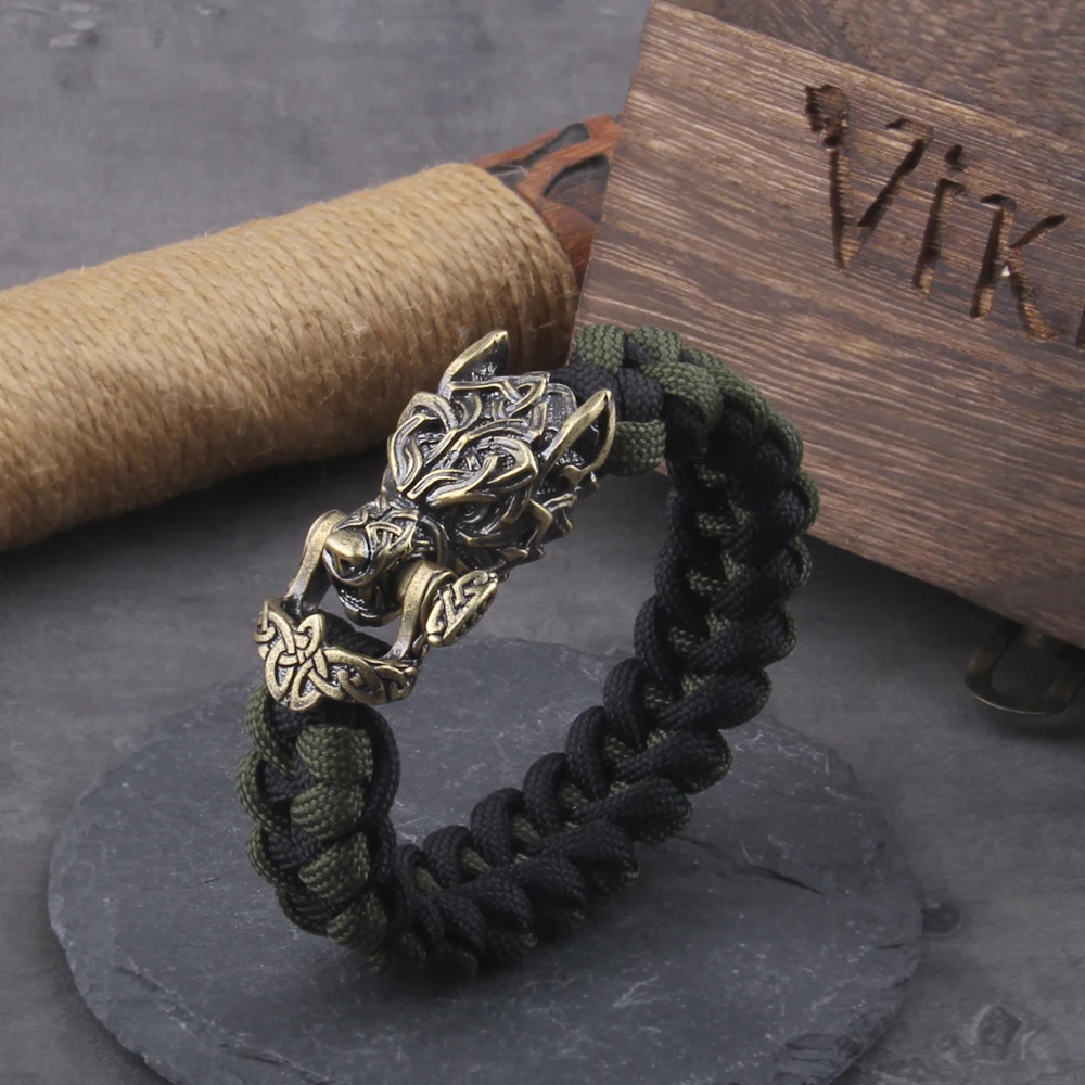Never Fade Rock Viking Wolf Bracelet Men’s handmade cord Wolf Bead Punk Bracelets Biker Jewelry Never Fade Rock Viking Wolf Bracelet Men's handmade cord Wolf Bead Punk Bracelets Biker Jewelry