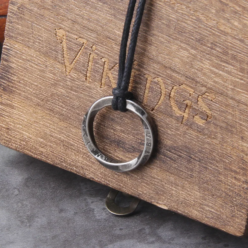 New Viking rune Letter Stainless Steel Pendant Necklace Vintage Style Concentric Ring Men Titanium Steel Necklace Jewelry New Viking rune Letter Stainless Steel Pendant Necklace Vintage Style Concentric Ring Men Titanium Steel Necklace Jewelry