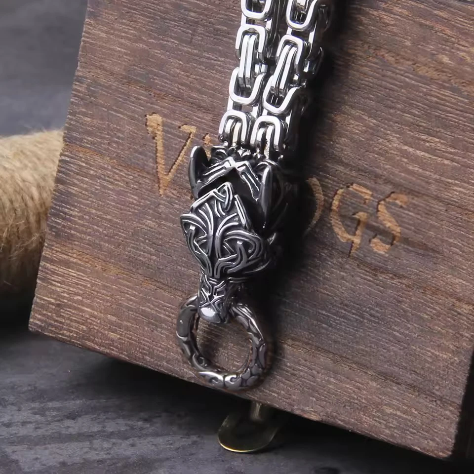 Never Fade Rock Viking Wolf Charm Bracelet Men's Stainless Steel Mesh Chain silver color Wolf Punk Bracelets Biker Jewelry Never Fade Rock Viking Wolf Charm Bracelet Men's Stainless Steel Mesh Chain silver color Wolf Punk Bracelets Biker Jewelry