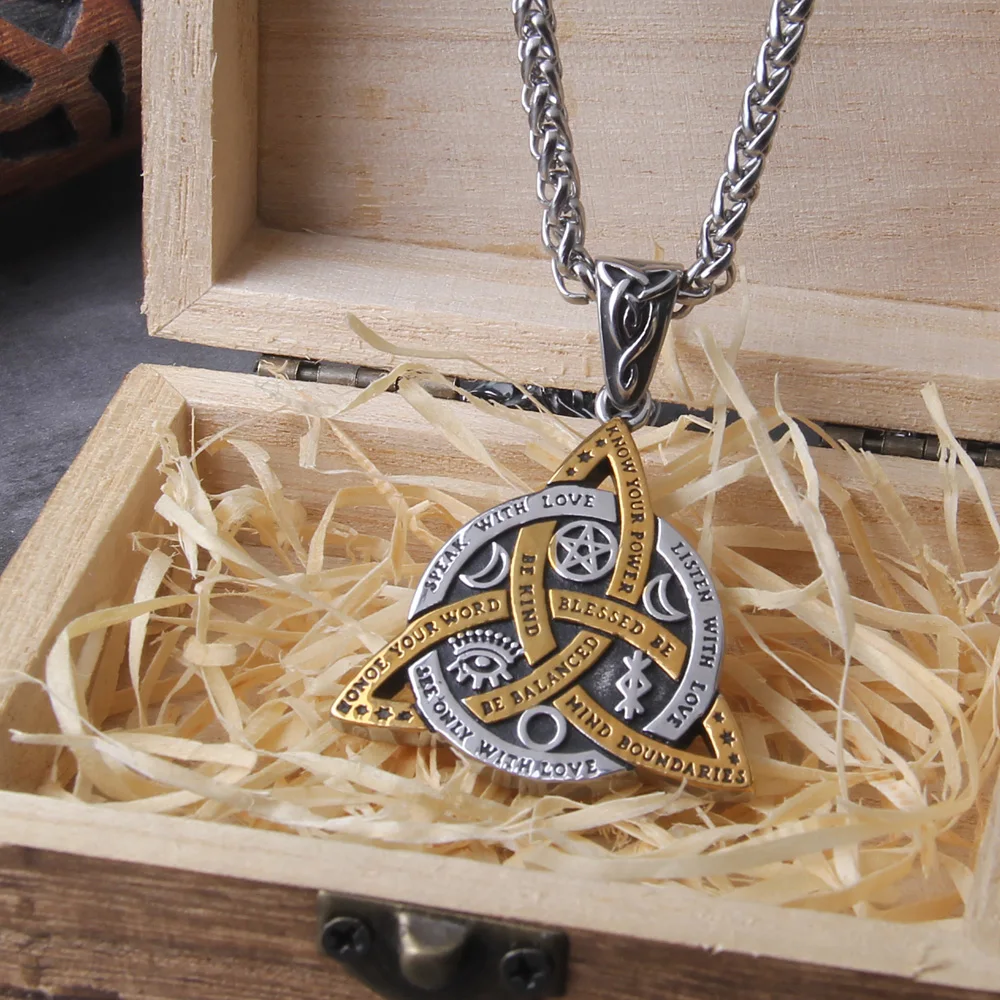 norse viking odin trinity pendant necklace for men stainless steel vintage letter viking necklace amulet jewelry with wooden box norse viking odin trinity pendant necklace for men stainless steel vintage letter viking necklace amulet jewelry with wooden box