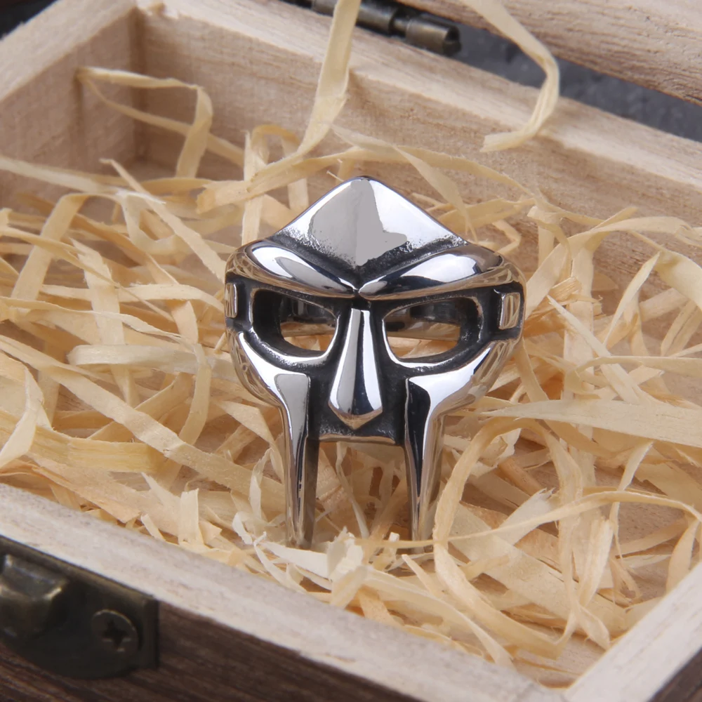 Vintage Classic MF Doom Mask Ring for Men Women 316L Stainless Steel Fashion Skull Rings Biker Amulet Jewelry Gifts Wholesale Vintage Classic MF Doom Mask Ring for Men Women 316L Stainless Steel Fashion Skull Rings Biker Amulet Jewelry Gifts Wholesale