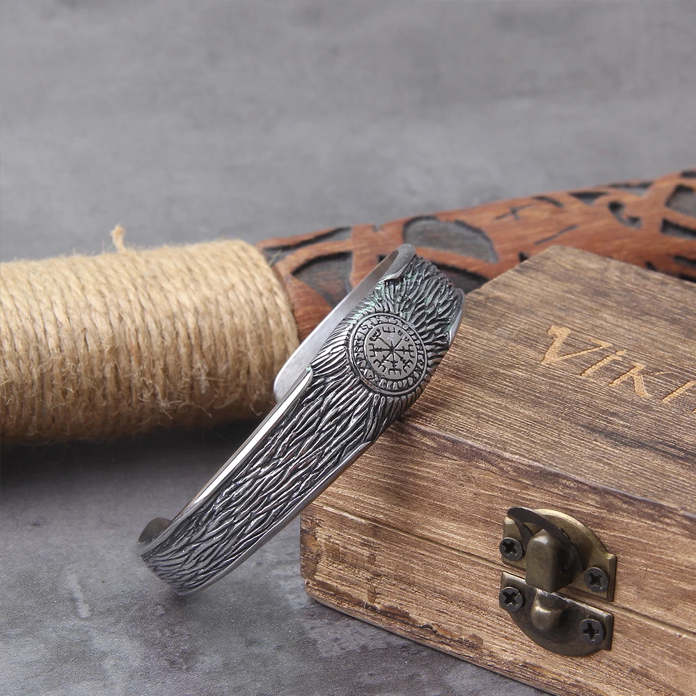 Rock Nordic Viking Celtic Knot Cuff Bangles Bracelets for Men,Solid Stainless Steel Amulet Protection Wristband Gift Jewelry Rock Nordic Viking Celtic Knot Cuff Bangles Bracelets for Men,Solid Stainless Steel Amulet Protection Wristband Gift Jewelry