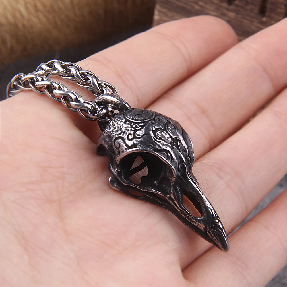 Odin Crow Skull Pendant – Viking Raven Necklace for Men & Women | Stainless Steel Gothic Jewelry Odin Crow Skull Pendant – Viking Raven Necklace for Men & Women | Stainless Steel Gothic Jewelry