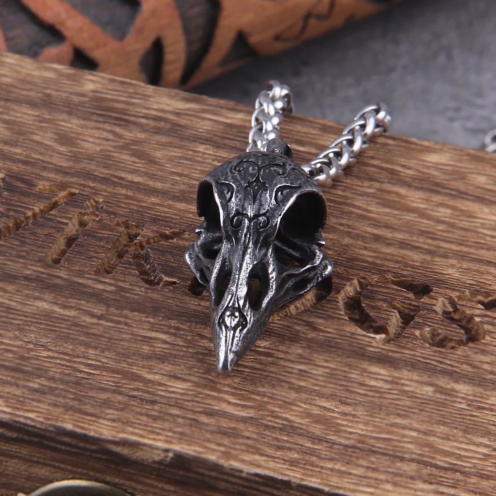 Odin Crow Skull Pendant – Viking Raven Necklace for Men & Women | Stainless Steel Gothic Jewelry Odin Crow Skull Pendant – Viking Raven Necklace for Men & Women | Stainless Steel Gothic Jewelry
