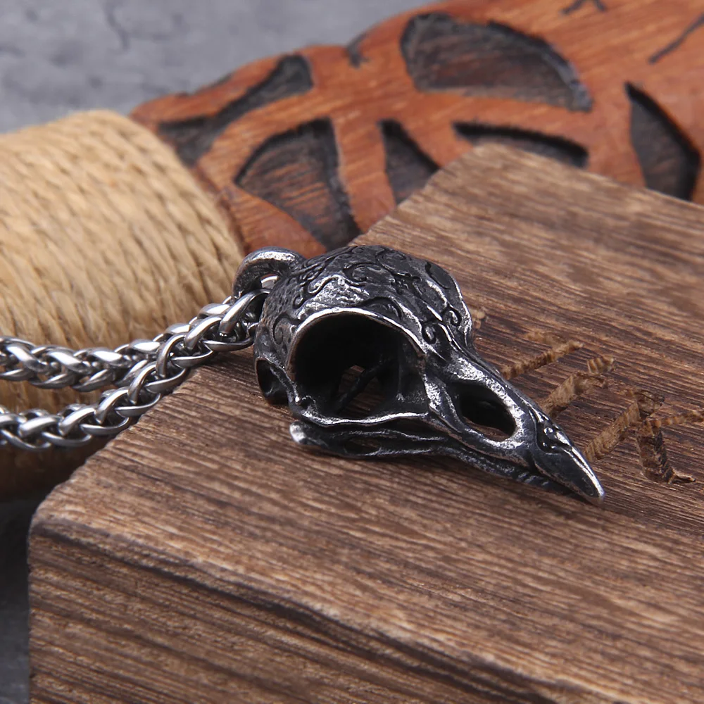 Odin Crow Skull Pendant – Viking Raven Necklace for Men & Women | Stainless Steel Gothic Jewelry Odin Crow Skull Pendant – Viking Raven Necklace for Men & Women | Stainless Steel Gothic Jewelry