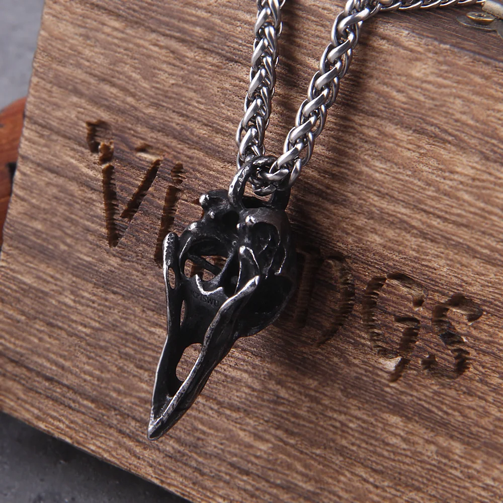 Odin Crow Skull Pendant – Viking Raven Necklace for Men & Women | Stainless Steel Gothic Jewelry Odin Crow Skull Pendant – Viking Raven Necklace for Men & Women | Stainless Steel Gothic Jewelry