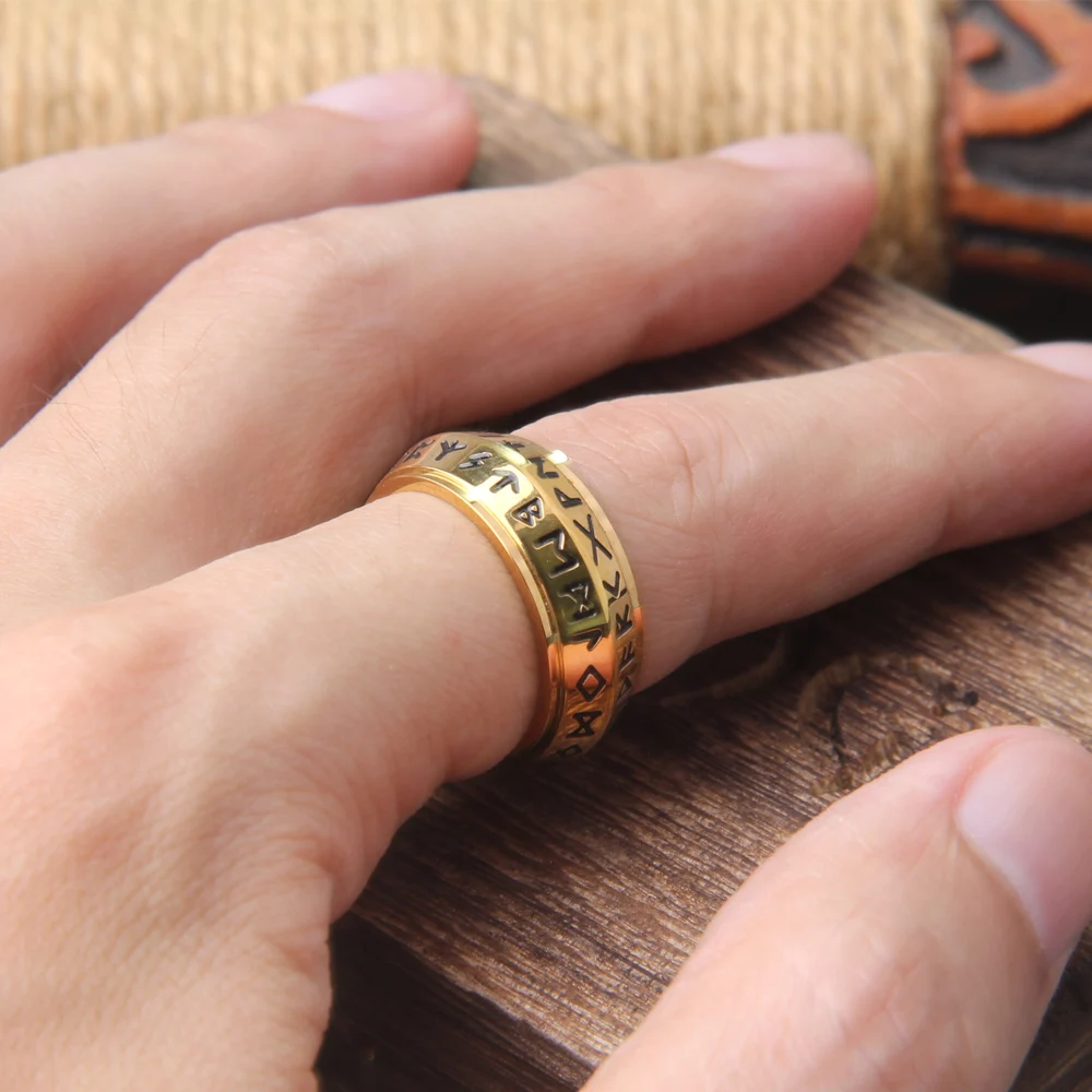 Viking Rune Spinner Ring – Stainless Steel Rotating Chain Ring for Men Viking Rune Spinner Ring – Stainless Steel Rotating Chain Ring for Men