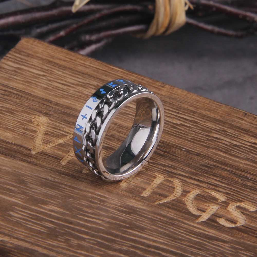 Titanium Spinner Chain Ring – High Quality Punk Stainless Steel Men’s Jewelry