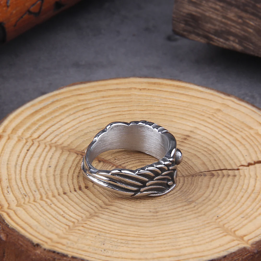 Football Wings Ring – Retro Thai Silver Style for Men & Women