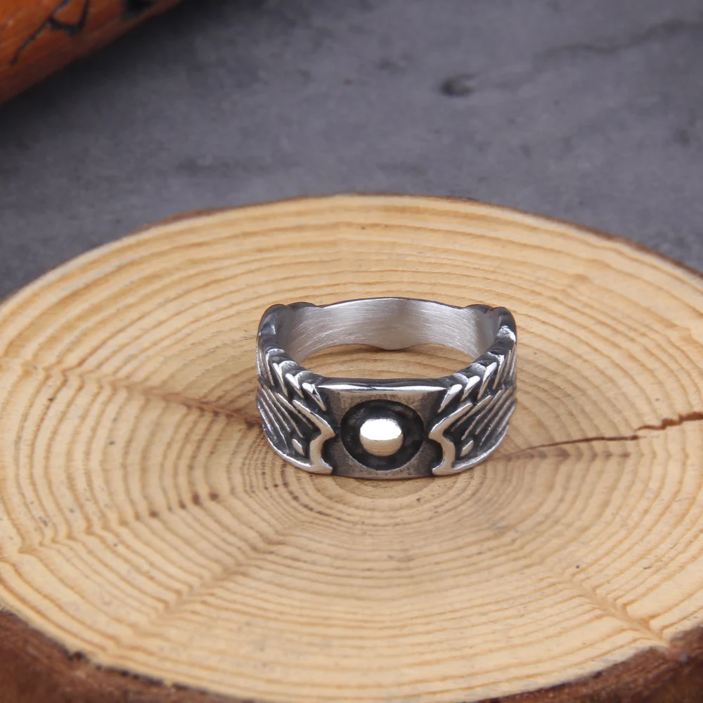 Football Wings Ring – Retro Thai Silver Style for Men & Women