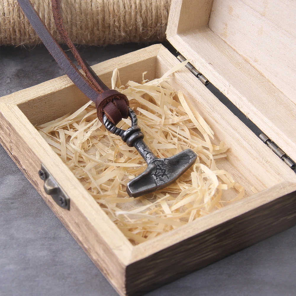 Iron Gray Mjölnir Necklace – Viking Stainless Steel Norse Pendant