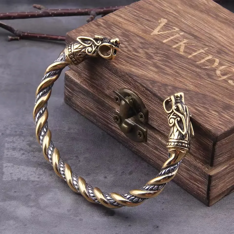 Black Stainless Steel Nordic Viking Norse Dragon Bracelet – Men's Cuff Wristband with Wooden Gift Box Black Stainless Steel Nordic Viking Norse Dragon Bracelet – Men's Cuff Wristband with Wooden Gift Box