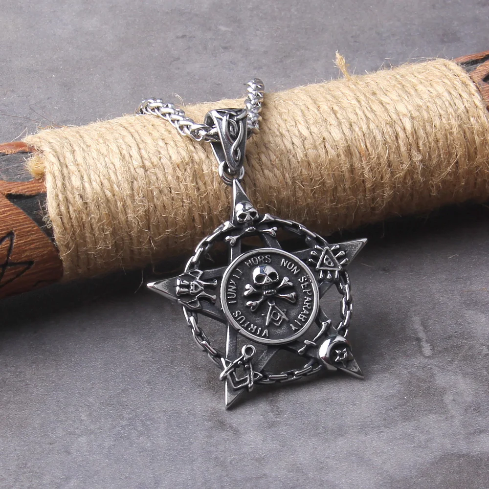 Satan Skull Hell Necklace – Stainless Steel Freemasons Pendan Satan Skull Hell Necklace – Stainless Steel Freemasons Pendan