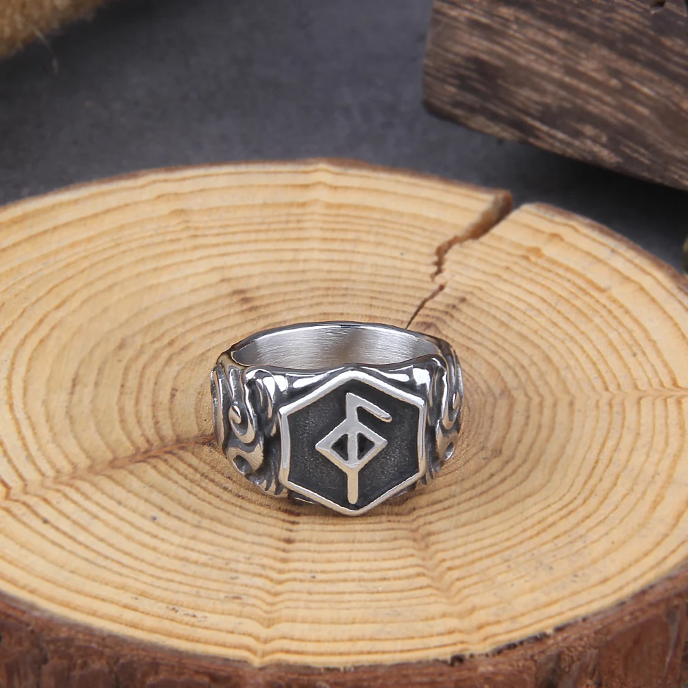 Geometric Signet Ring – Glossy Stainless Steel Punk Style