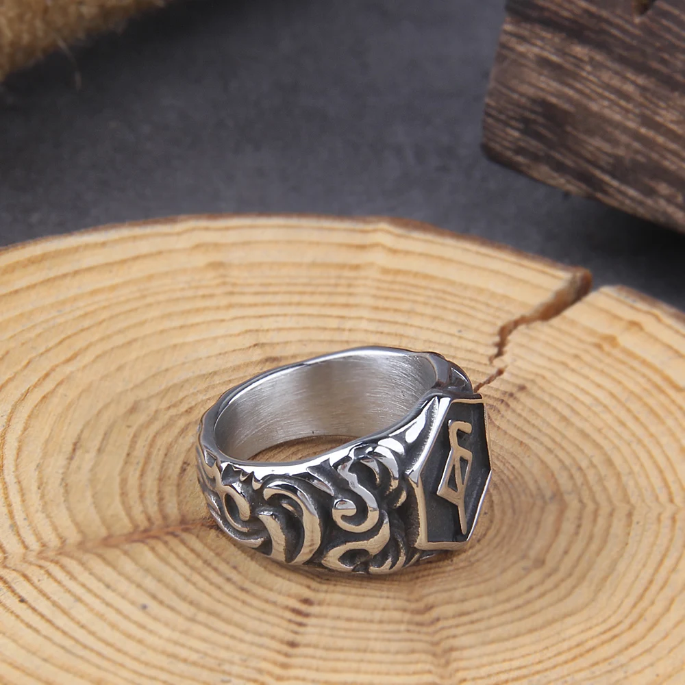 Geometric Signet Ring – Glossy Stainless Steel Punk Style Geometric Signet Ring – Glossy Stainless Steel Punk Style