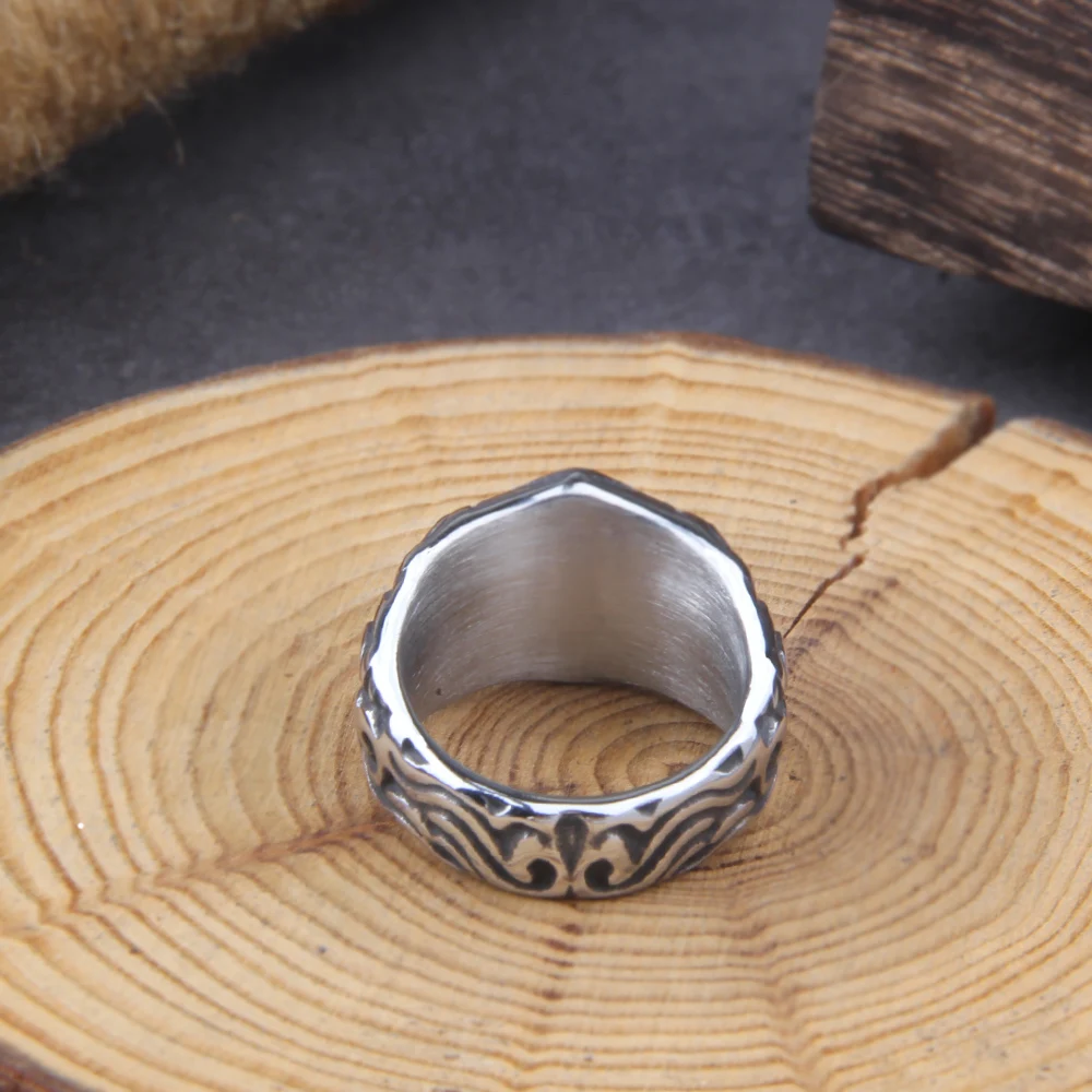 Geometric Signet Ring – Glossy Stainless Steel Punk Style Geometric Signet Ring – Glossy Stainless Steel Punk Style