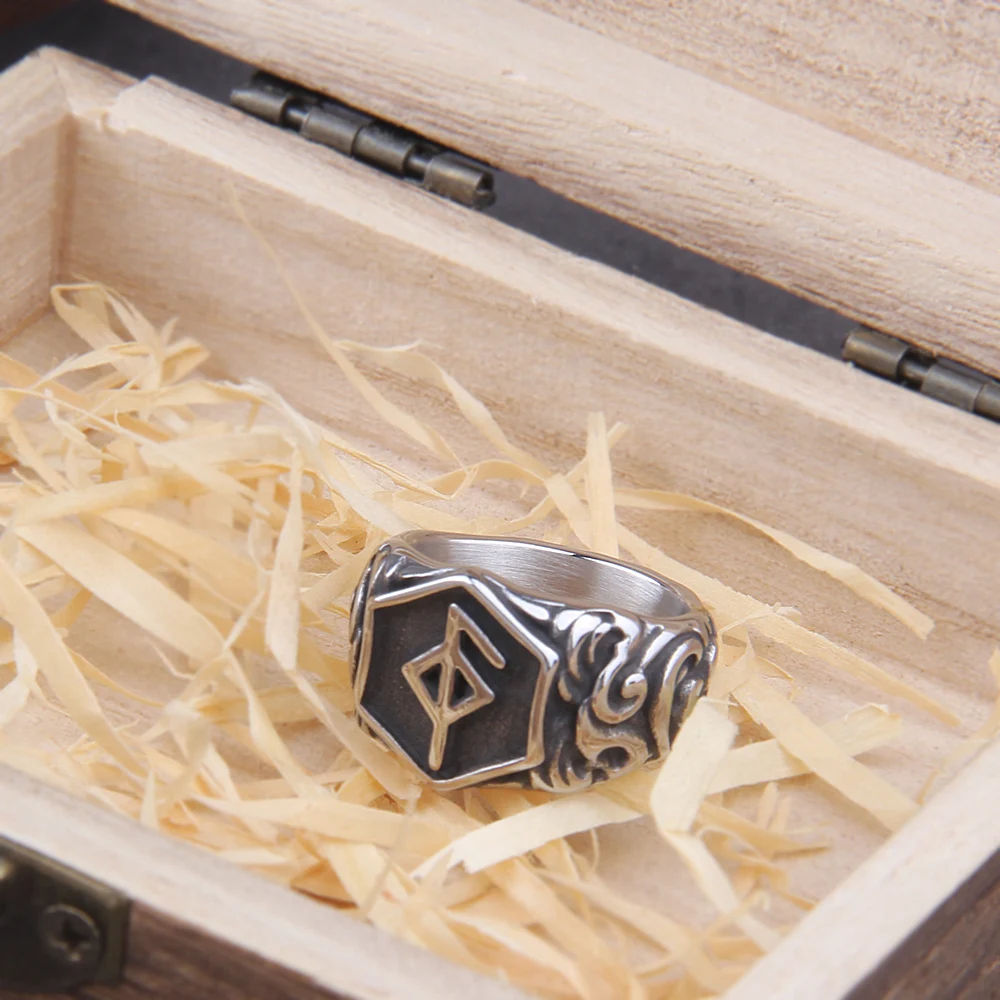 Geometric Signet Ring – Glossy Stainless Steel Punk Style