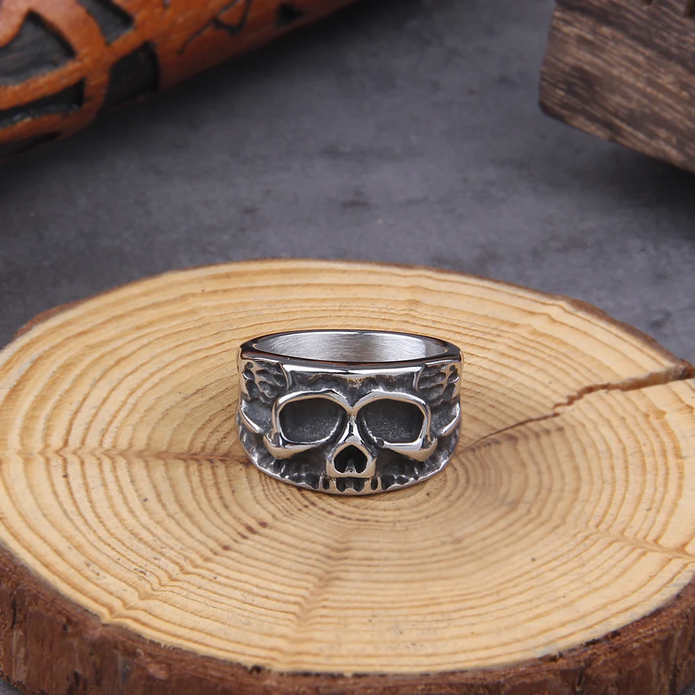 Vintage Skull Ring – Gothic Stainless Steel Biker Jewelry