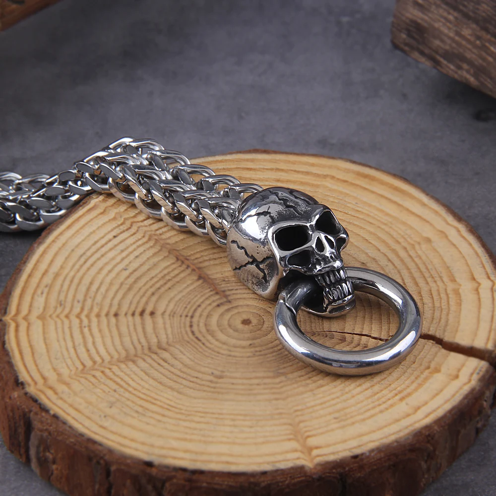 Nordic Double Wolf Head Bracelet – Stainless Steel Viking Chain Nordic Double Wolf Head Bracelet – Stainless Steel Viking Chain