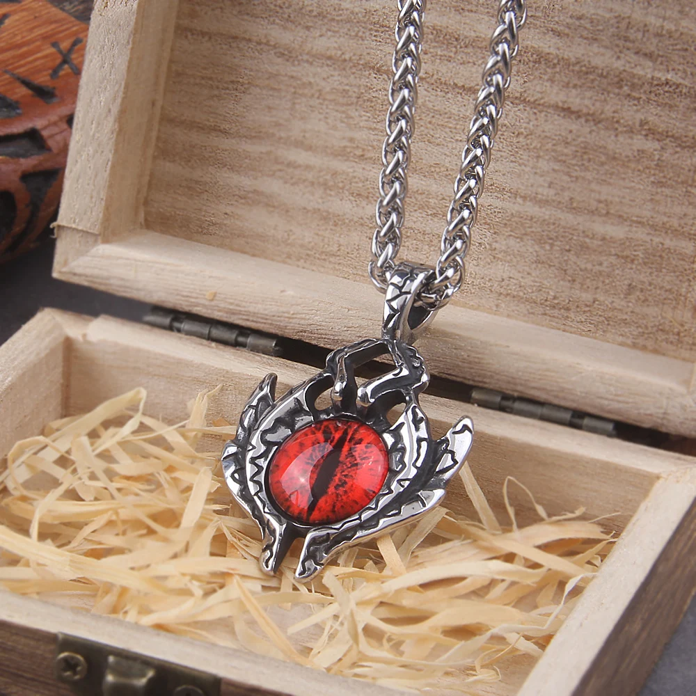 Devil Eye Pendant Necklace – Titanium Steel Evil Eye Amulet for Men & Women
