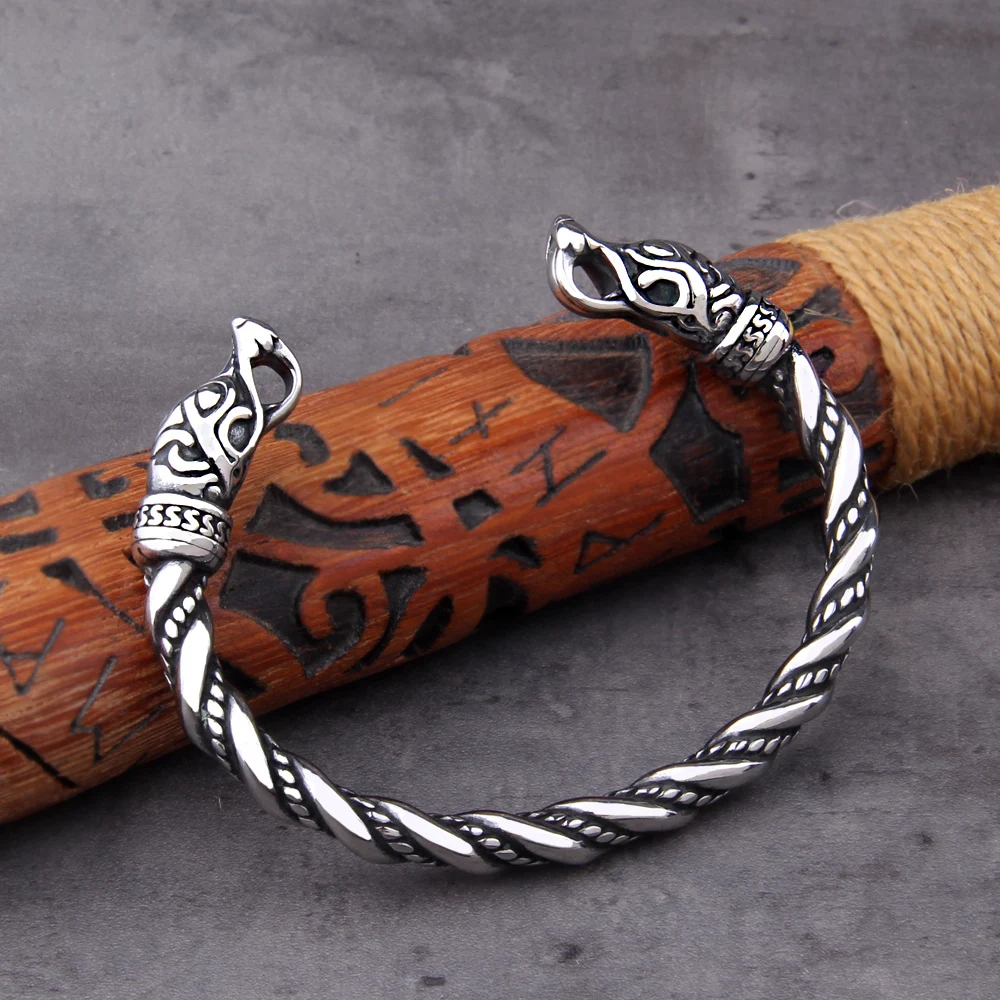 Viking Dragon Bracelet – Black Stainless Steel Norse Cuff for Men Viking Dragon Bracelet – Black Stainless Steel Norse Cuff for Men